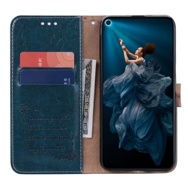 Case voor Honor 20 Luxe Vintage Leereffect