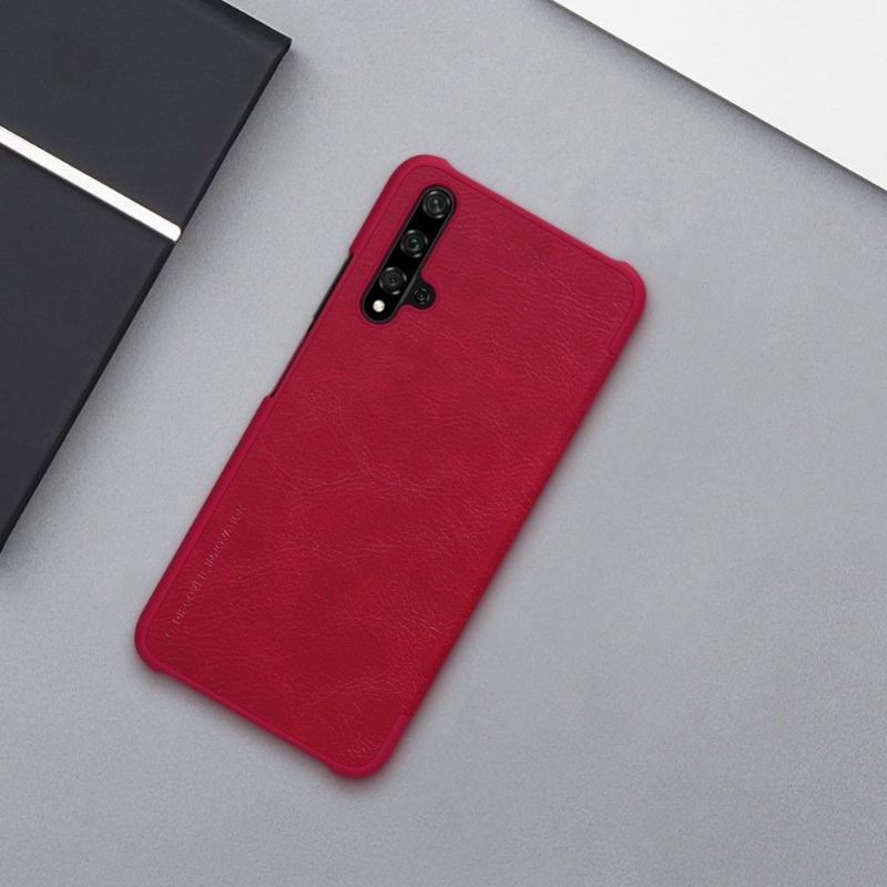 Leren Hoesje voor Honor 20 Bescherming Nillkin Qin Leren Cover - Rood