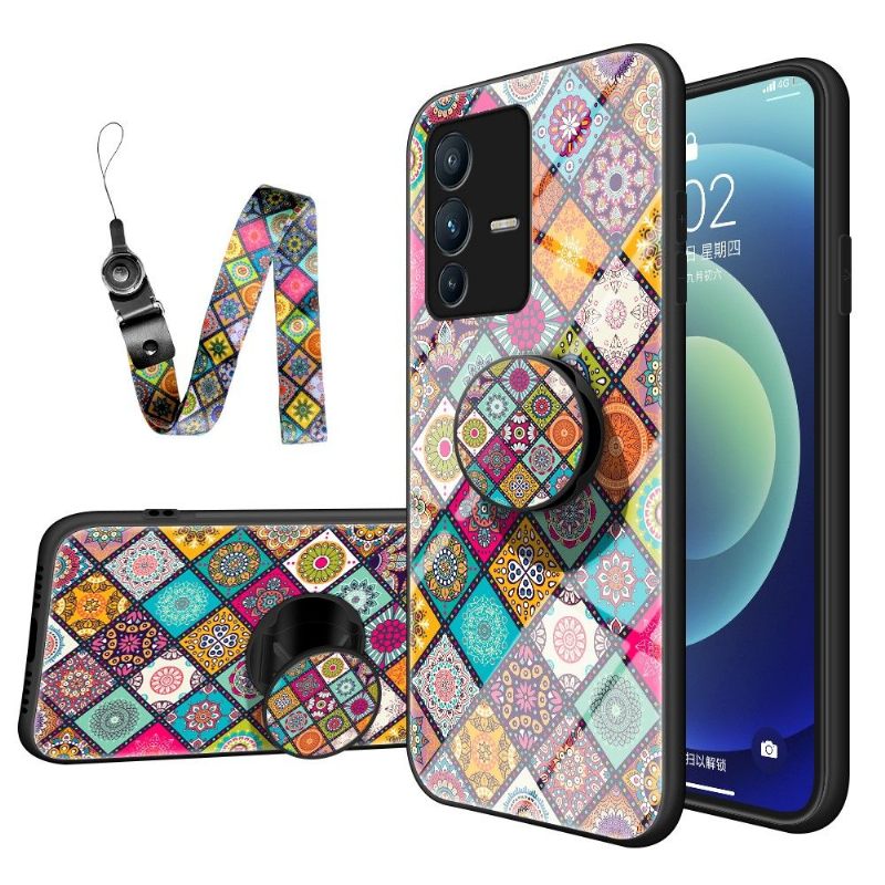 Hoesje voor Vivo V23 5G Mandala-caleidoscoop Met Standaard