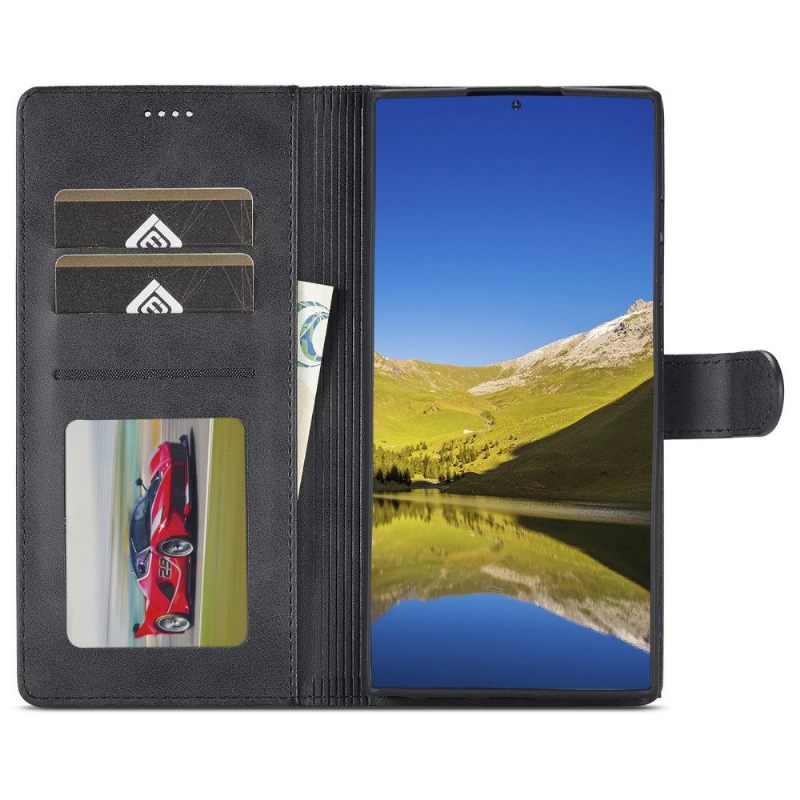 Case voor Samsung Galaxy S22 Ultra 5G Bescherming Folio-hoesje Ledereffect Lc.imeeke