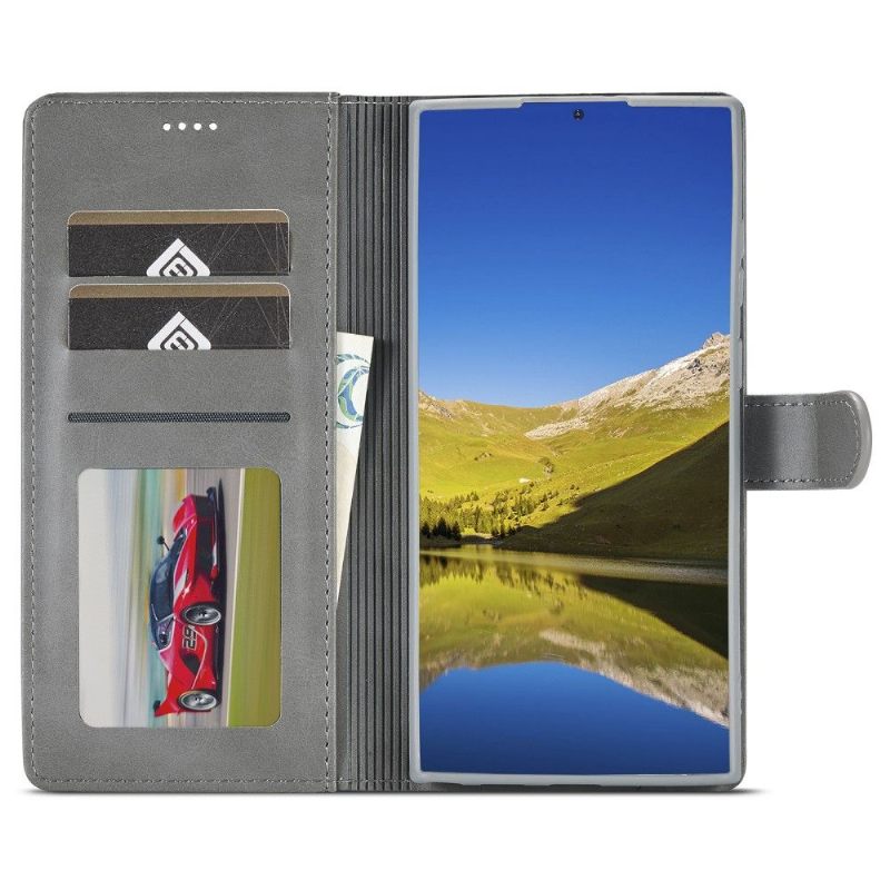 Case voor Samsung Galaxy S22 Ultra 5G Bescherming Folio-hoesje Ledereffect Lc.imeeke