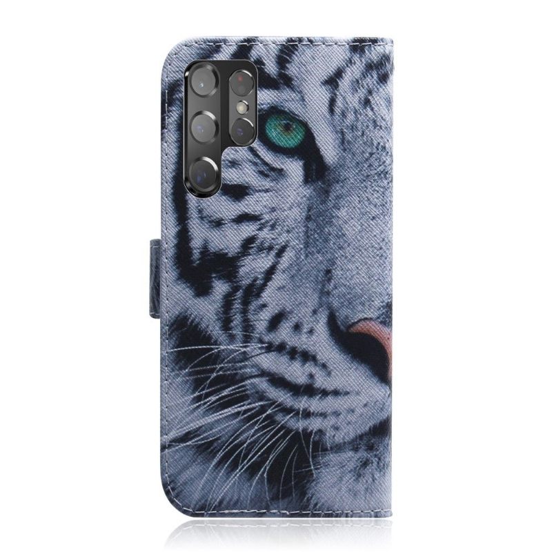 Case voor Samsung Galaxy S22 Ultra 5G Witte Tijger