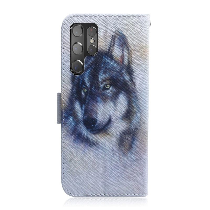 Cover voor Samsung Galaxy S22 Ultra 5G Wolf-ondersteuningsfunctie