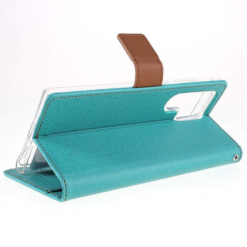 Flip Case voor Samsung Galaxy S22 Ultra 5G Canvas In Brullende Stijl