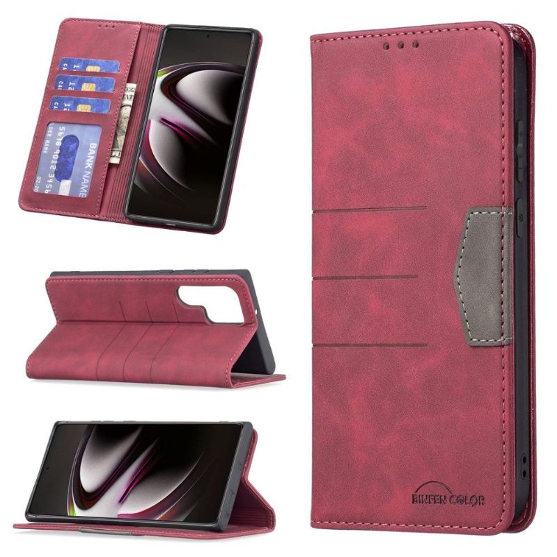 Flip Case voor Samsung Galaxy S22 Ultra 5G Folio-hoesje Binfen Color Flip Faux Leather