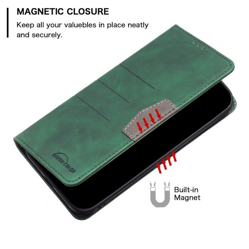 Flip Case voor Samsung Galaxy S22 Ultra 5G Folio-hoesje Binfen Color Flip Faux Leather