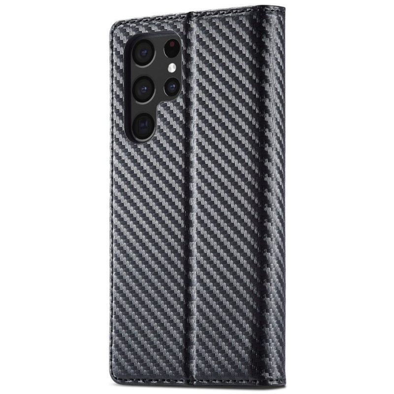 Flip Case voor Samsung Galaxy S22 Ultra 5G Folio-hoesje Koolstofvezel Omdraaien