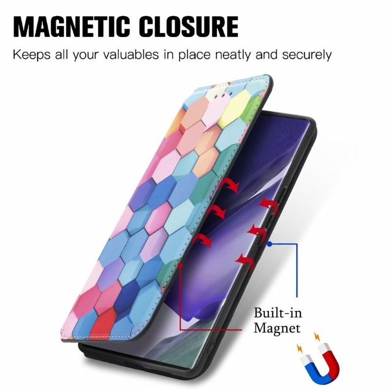 Flip Case voor Samsung Galaxy S22 Ultra 5G Gekleurde Honingraat