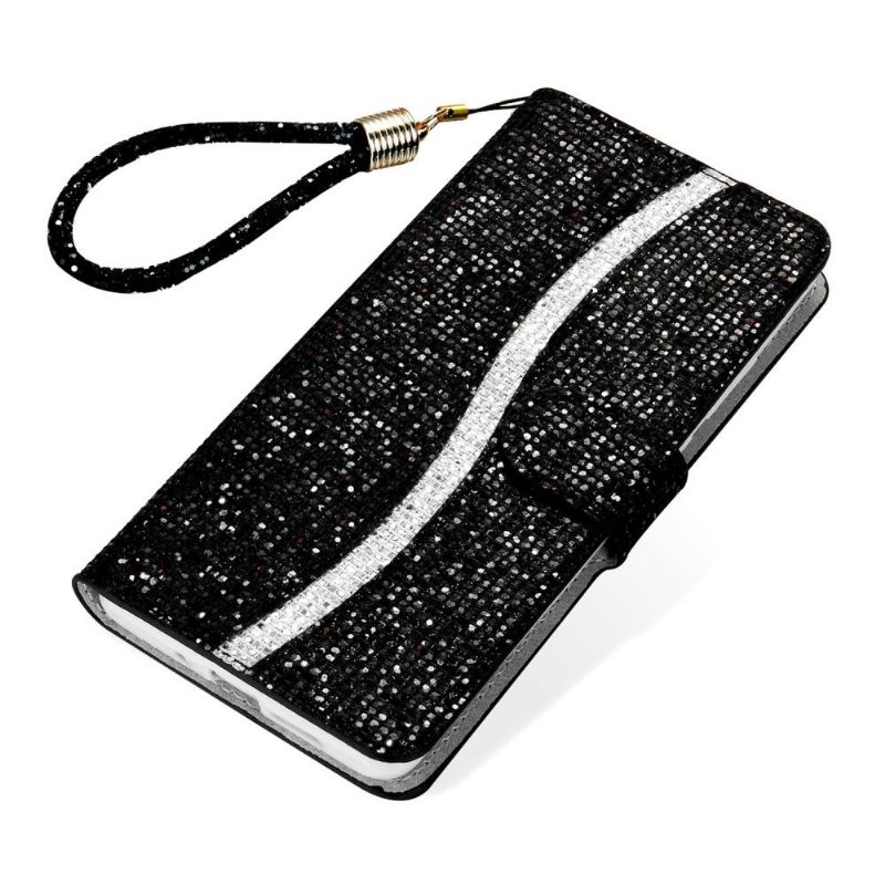 Flip Case voor Samsung Galaxy S22 Ultra 5G Glitterkaarthouder