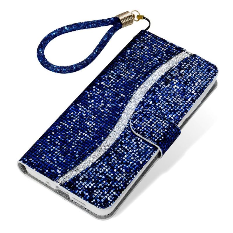 Flip Case voor Samsung Galaxy S22 Ultra 5G Glitterkaarthouder