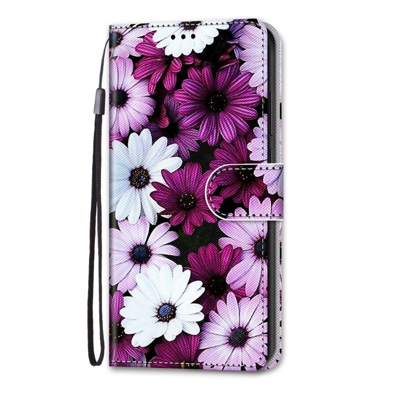 Flip Case voor Samsung Galaxy S22 Ultra 5G Kleurrijke Madeliefjes