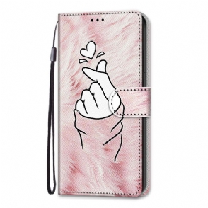 Flip Case voor Samsung Galaxy S22 Ultra 5G Koreaans Hart