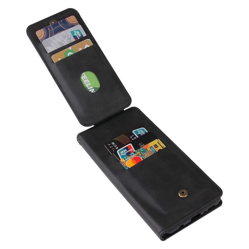 Flip Case voor Samsung Galaxy S22 Ultra 5G Ondersteuningsfunctie Voor Meerdere Opslag