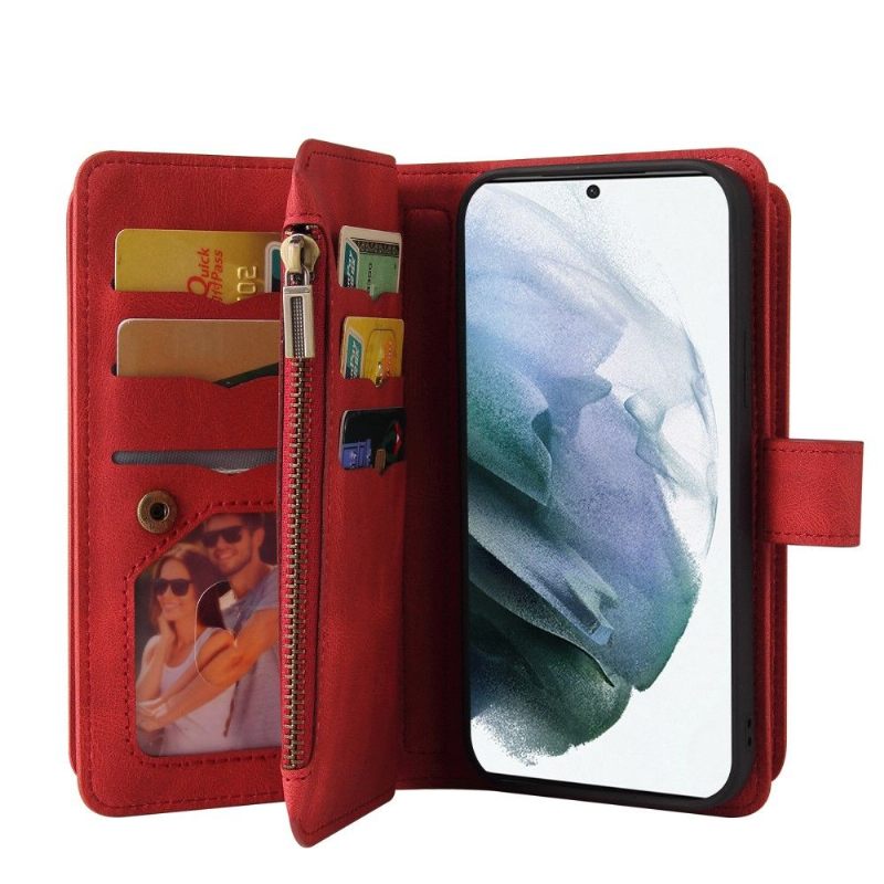 Flip Case voor Samsung Galaxy S22 Ultra 5G Portemonnee Leren Met Ketting