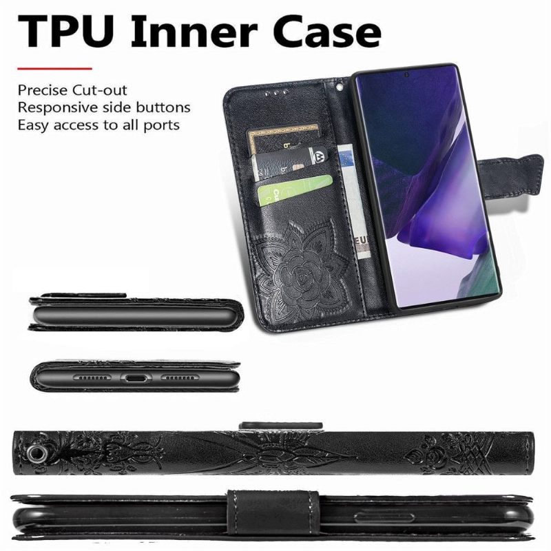 Flip Case voor Samsung Galaxy S22 Ultra 5G Reliëfvlinder