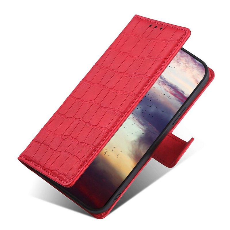 Folio-hoesje voor Samsung Galaxy S22 Ultra 5G Ana Kunstleer Croco Huideffect