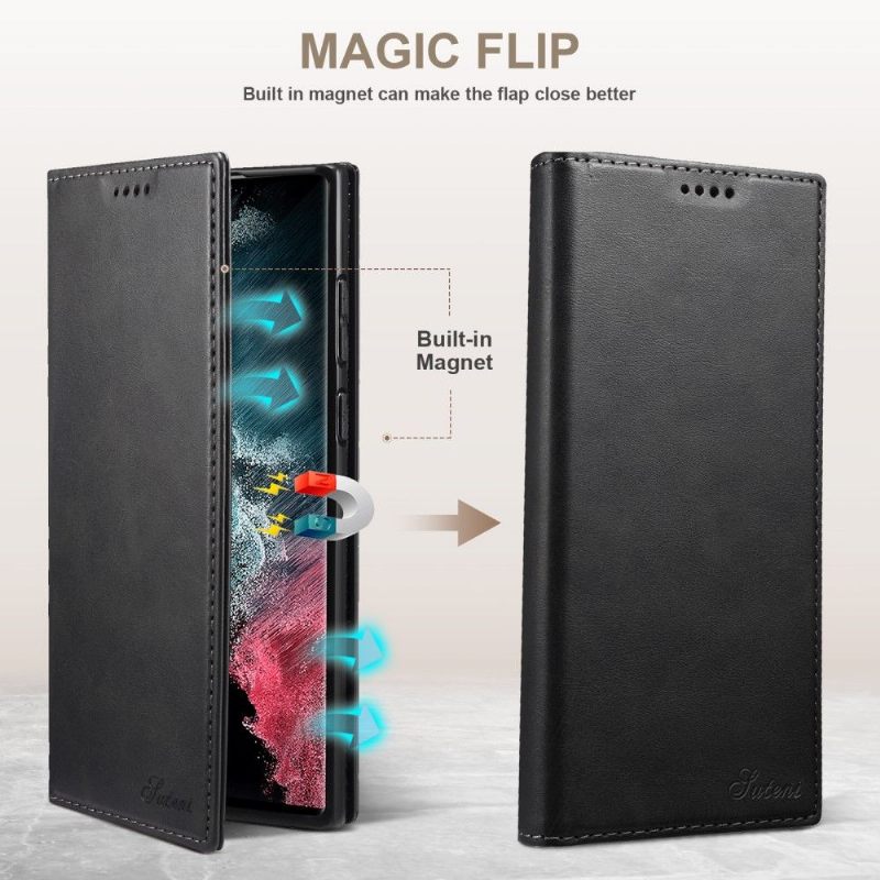 Folio-hoesje voor Samsung Galaxy S22 Ultra 5G Anti-fall Flip-stijl Leer