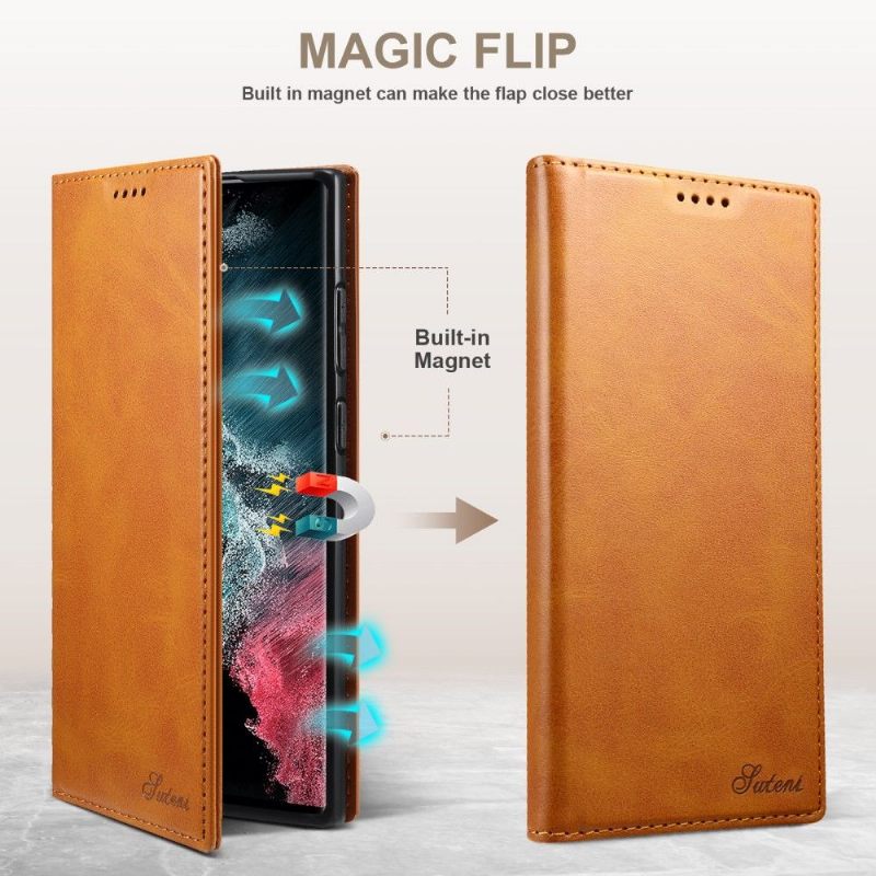 Folio-hoesje voor Samsung Galaxy S22 Ultra 5G Anti-fall Flip-stijl Leer