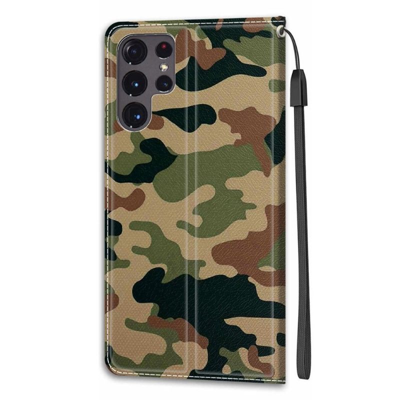 Folio-hoesje voor Samsung Galaxy S22 Ultra 5G Camouflage