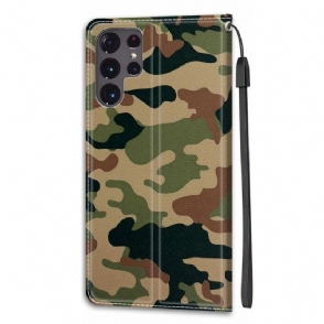 Folio-hoesje voor Samsung Galaxy S22 Ultra 5G Camouflage
