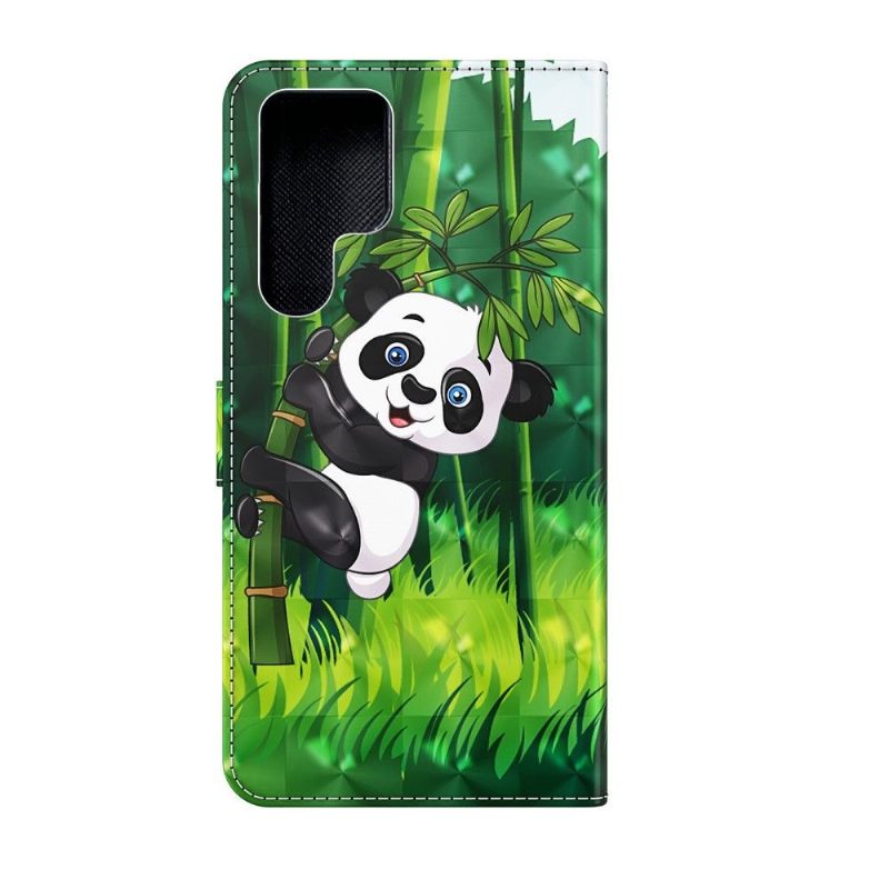 Folio-hoesje voor Samsung Galaxy S22 Ultra 5G Neergestreken Panda