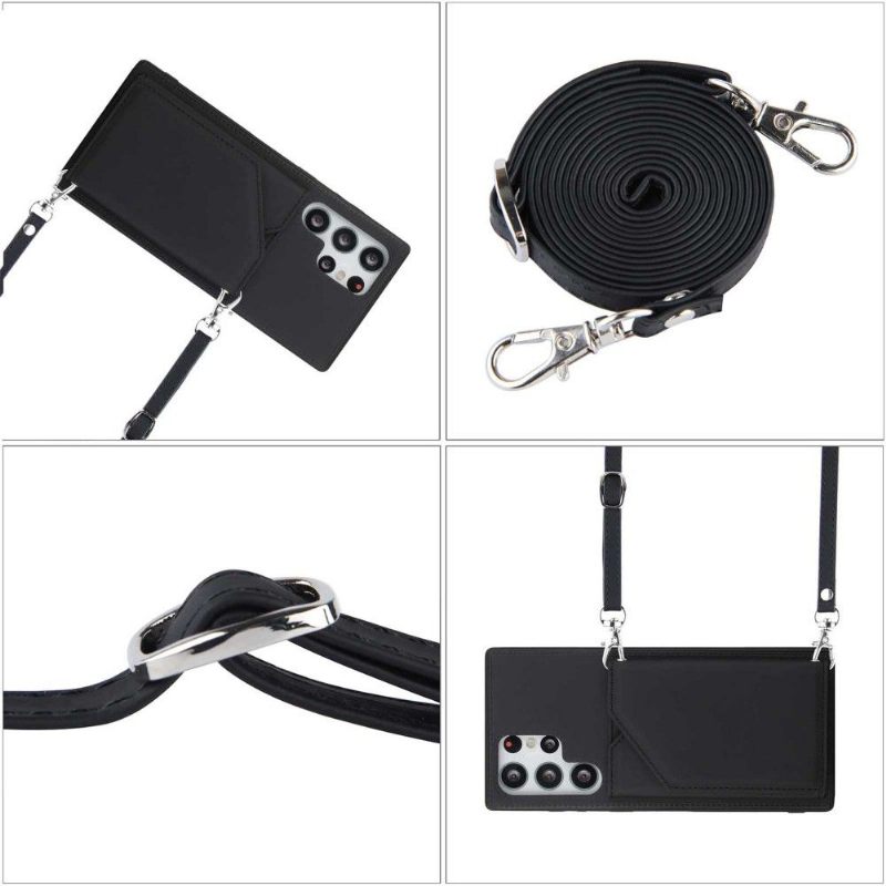 Hoesje voor Samsung Galaxy S22 Ultra 5G Aude Lanyard Met Meerdere Compartimenten