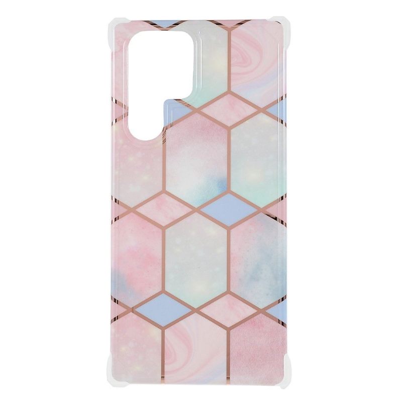 Hoesje voor Samsung Galaxy S22 Ultra 5G Geometrisch Marmer