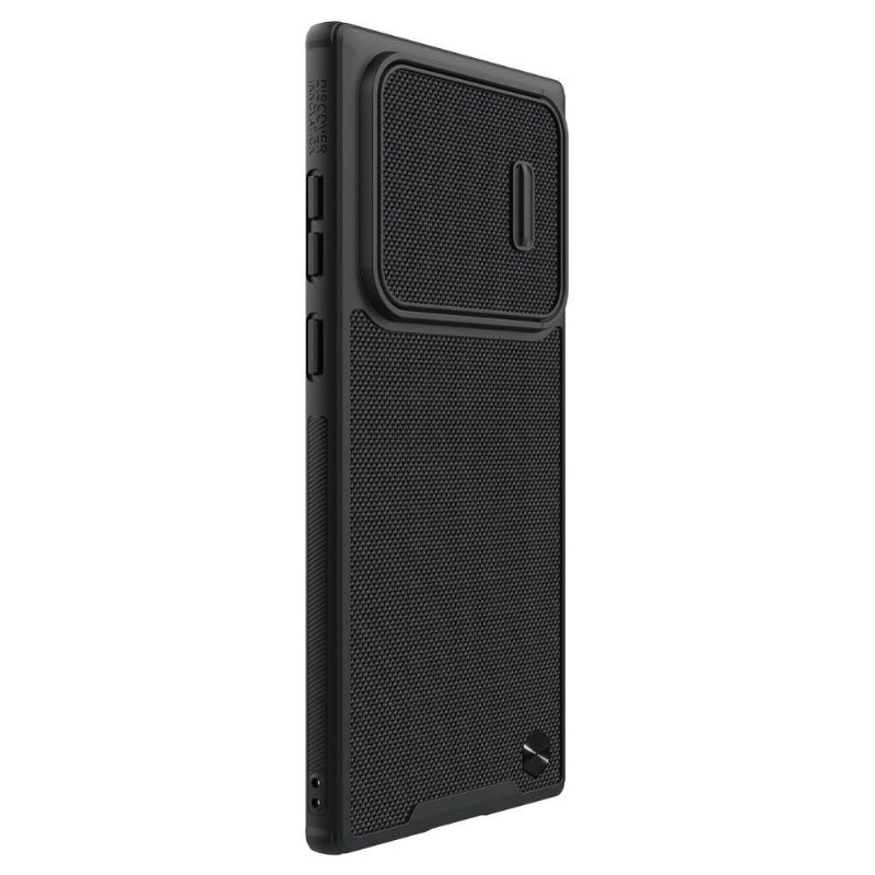 Hoesje voor Samsung Galaxy S22 Ultra 5G Getextureerde Case Met Lens Cover