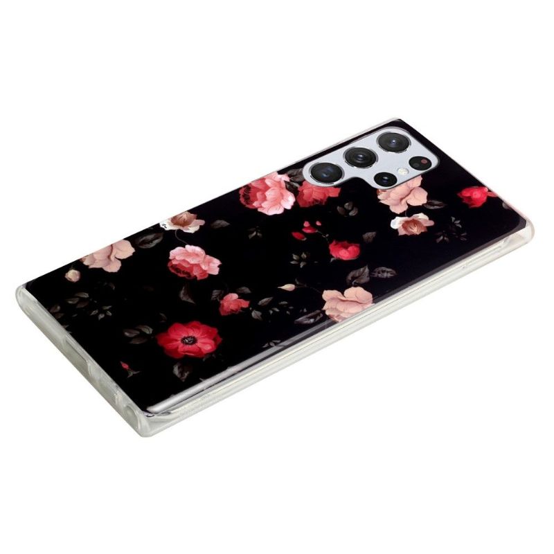 Hoesje voor Samsung Galaxy S22 Ultra 5G Lichtgevende Bloemen