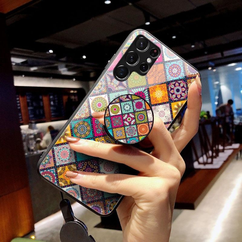 Hoesje voor Samsung Galaxy S22 Ultra 5G Mandala-caleidoscoop Met Standaard