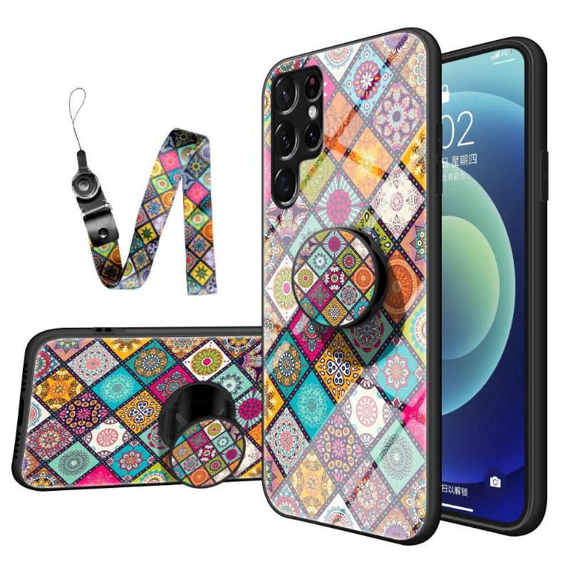 Hoesje voor Samsung Galaxy S22 Ultra 5G Mandala-caleidoscoop Met Standaard