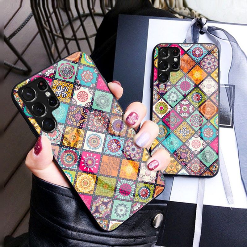 Hoesje voor Samsung Galaxy S22 Ultra 5G Mandala-caleidoscoop Met Standaard