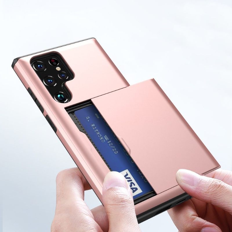 Telefoonhoesje voor Samsung Galaxy S22 Ultra 5G Locard Kaarthouder Met Mat Effect