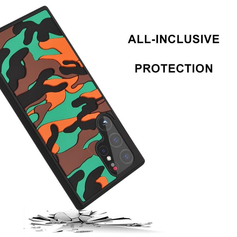 Telefoonhoesje voor Samsung Galaxy S22 Ultra 5G Robuuste Militaire Camouflage