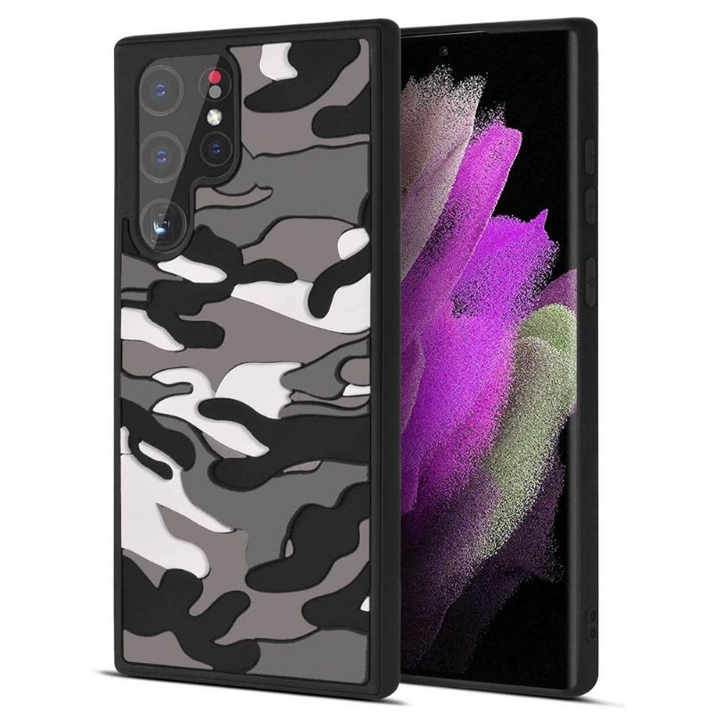 Telefoonhoesje voor Samsung Galaxy S22 Ultra 5G Robuuste Militaire Camouflage