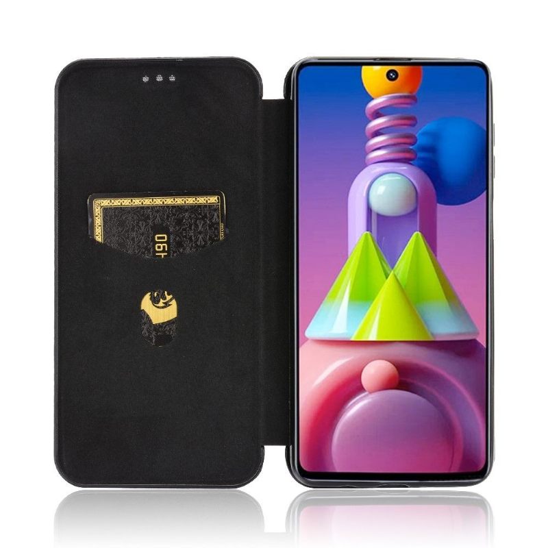 Folio-hoesje voor Samsung Galaxy M51 Kunstleer In Koolstofvezelstijl