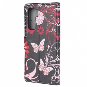 Cover voor Huawei P40 Lite 5G Vlinders En Bloemen