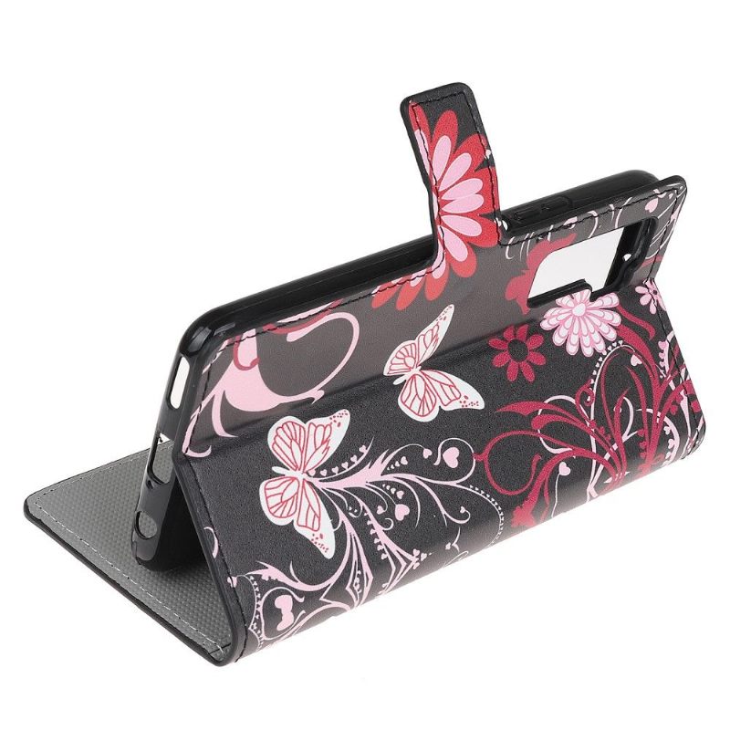 Cover voor Huawei P40 Lite 5G Vlinders En Bloemen