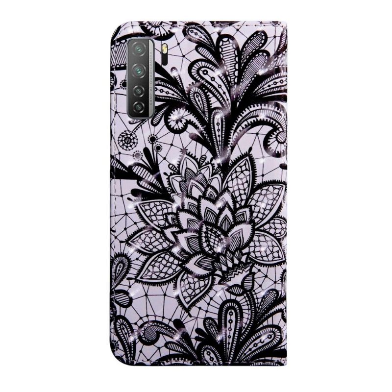 Flip Case voor Huawei P40 Lite 5G Kant Bloem