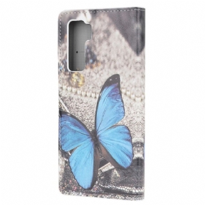 Folio-hoesje voor Huawei P40 Lite 5G Anti-fall Blauwe Vlinder