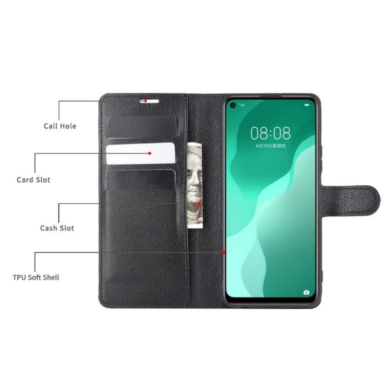 Folio-hoesje voor Huawei P40 Lite 5G Anti-fall Portemonnee Leren Leerstijl