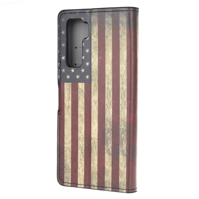 Folio-hoesje voor Huawei P40 Lite 5G Vintage Amerikaanse Vlag