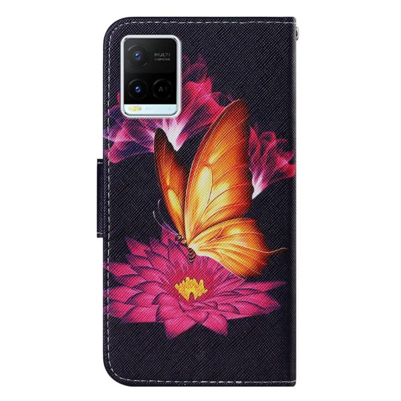 Flip Case voor Vivo Y21 / Y21s / Y33s Lotusbloem Vlinder