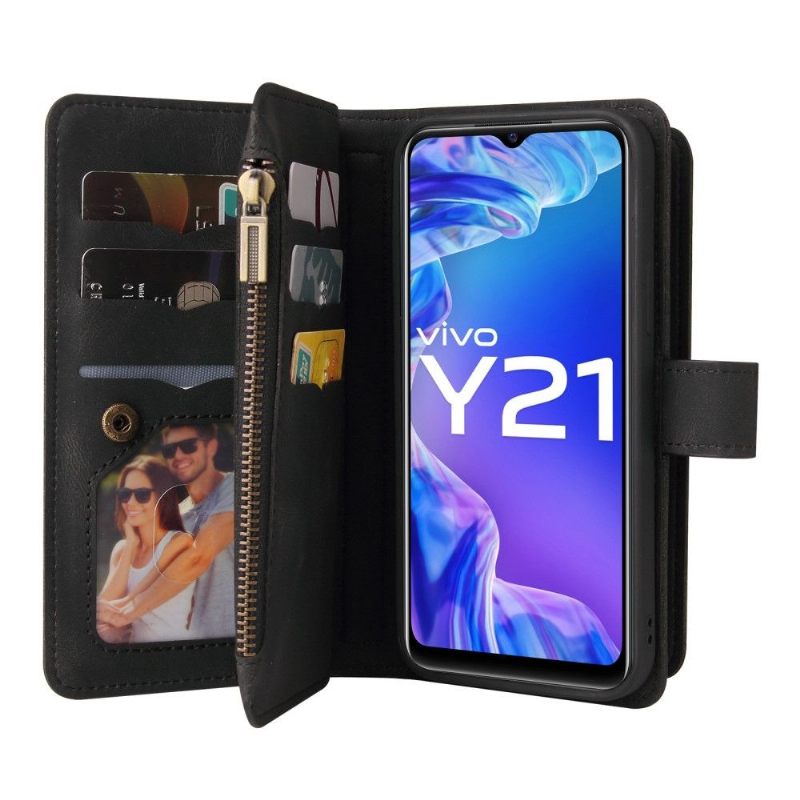 Flip Case voor Vivo Y21 / Y21s / Y33s Portemonnee Leren Met Ketting