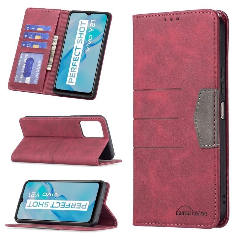 Folio-hoesje voor Vivo Y21 / Y21s / Y33s Binfen Color Flip Faux Leather