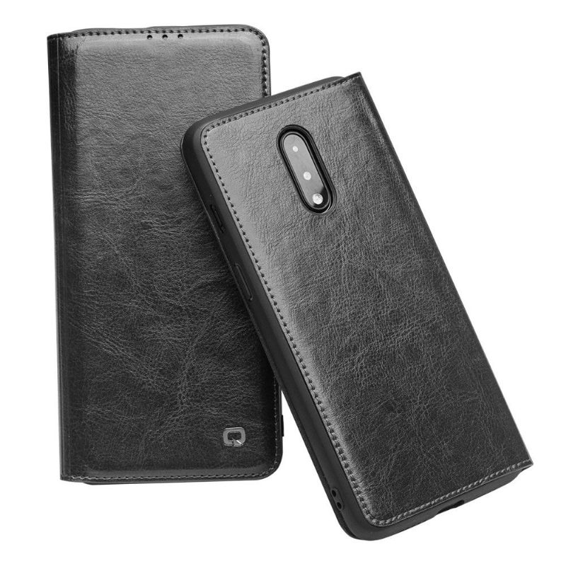 Cover voor OnePlus 7 Handgemaakt Echt Leer