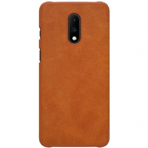 Telefoonhoesje voor OnePlus 7 Bescherming Folio-hoesje Nillkin Lederen Bekleding - Havana