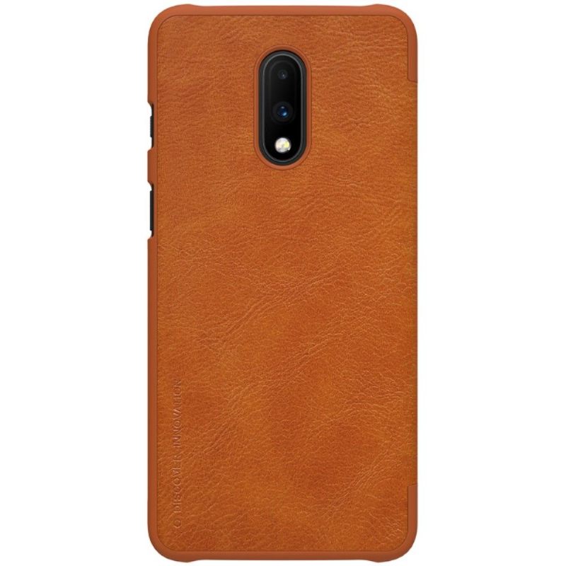 Telefoonhoesje voor OnePlus 7 Bescherming Folio-hoesje Nillkin Lederen Bekleding - Havana