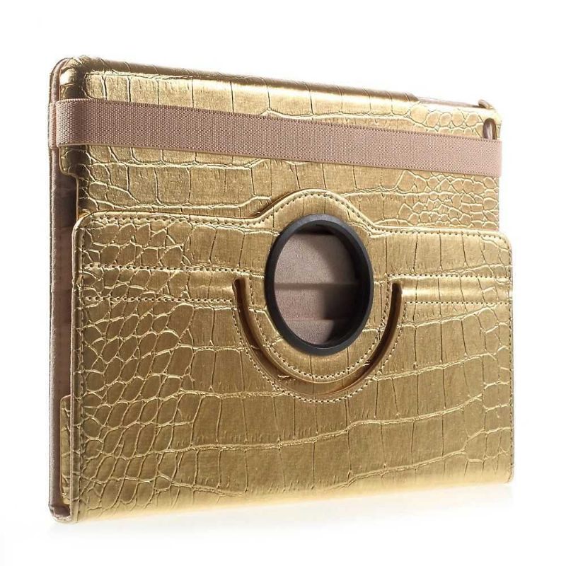 iPad 9.7 2017 / 2018 Stijl Alligator Lederen Hoes - Goud