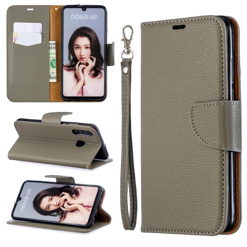 Case voor Huawei P30 Lite Folio-hoesje Folio Met Band Met Generfd Leereffect